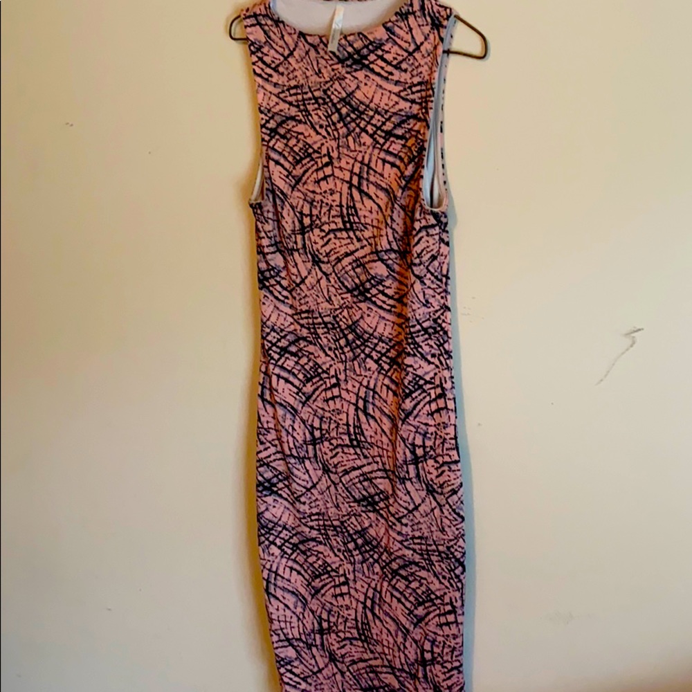 Light pink striped tight fitted dress